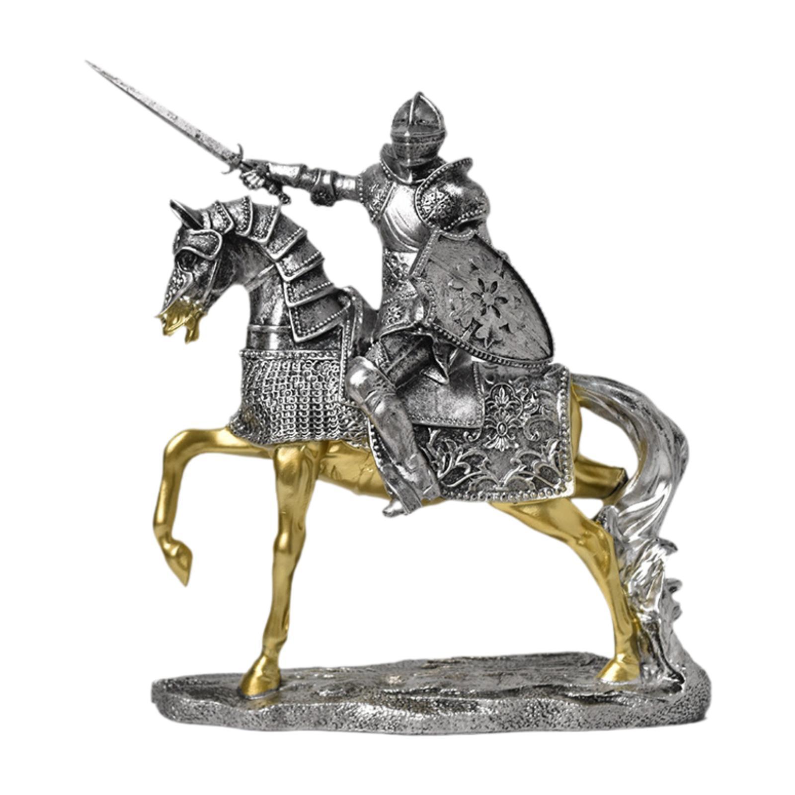 Vintage Collectible Ornaments - อัศวินรูปปั้นม้า Retro Vintage Collectible Art ชิ้นเรซิ่น
