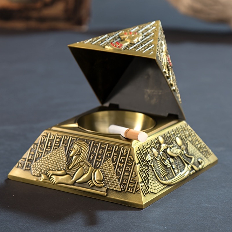Vintage Collectible Ashtrays - ที่เขี่ยบุหรี่รูปปิรามิดฟาโรห์อียิปต์ ของตกแต่งบนโต๊ะสำหรับบ้าน สำนักงาน โรงแรม - ของตกแต่งสไตล์วินเทจ