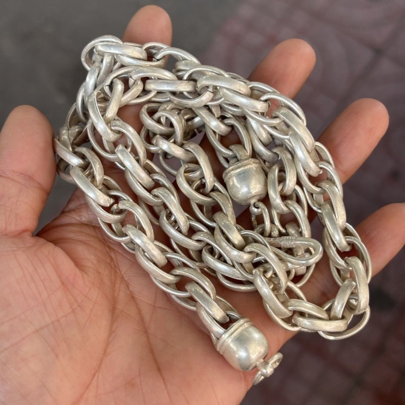 Vintage And Collectible - สร้อยคอแบบโบราณทรงวงรีเชื่อมต่อกัน, โซ่แบบวินเทจ, เครื่องประดับสะสมสไตล์เรโทร