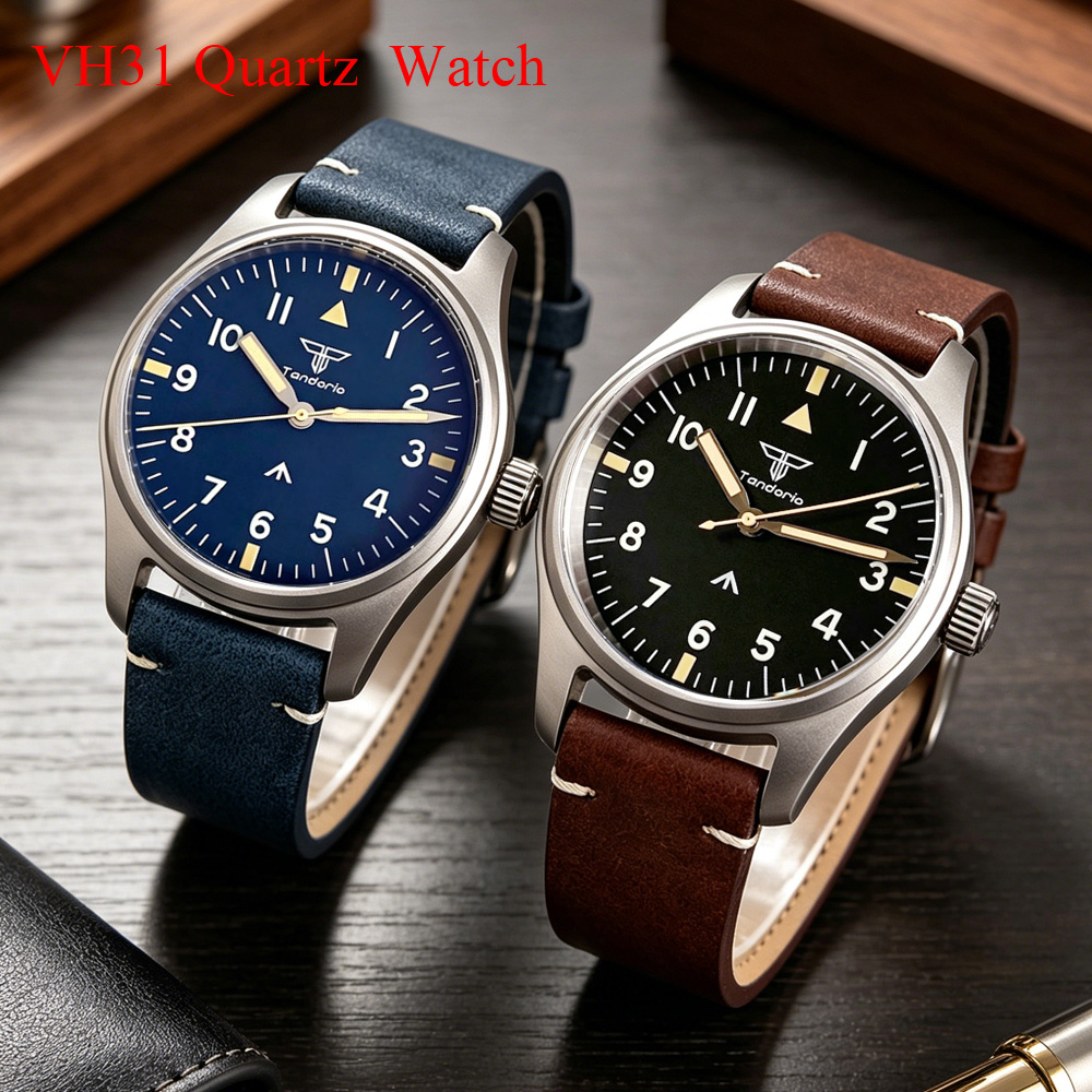 Vintage Collectible Watches - นาฬิกาข้อมือผู้ชาย Tandorio 39 มม. ตัวเรือนไทเทเนียม กระจกแซฟไฟร์