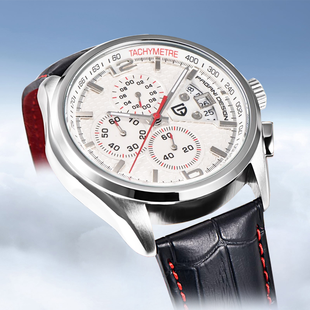 Vintage Collectible Watches - PAGANI DESIGN นาฬิกาสปอร์ตวินเทจยอดนิยมสำหรับกิจกรรมกลางแจ้ง นาฬิกาควอตซ์หนังกันน้ำ นาฬิกาทหารมัลติฟังก์ชั่นเรืองแสงสำหรับผู้ชาย
