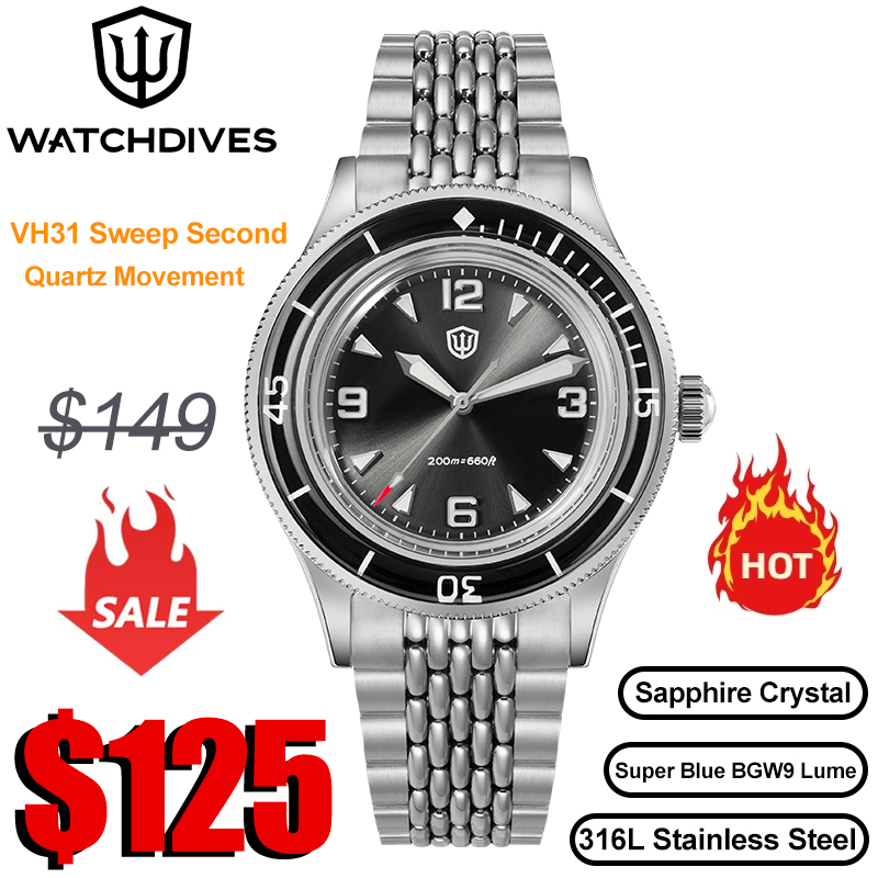 Vintage Collectible Watches - วอทช์ไดวิส WD50Q นาฬิกา VH31 ควอตซ์ BGW9
