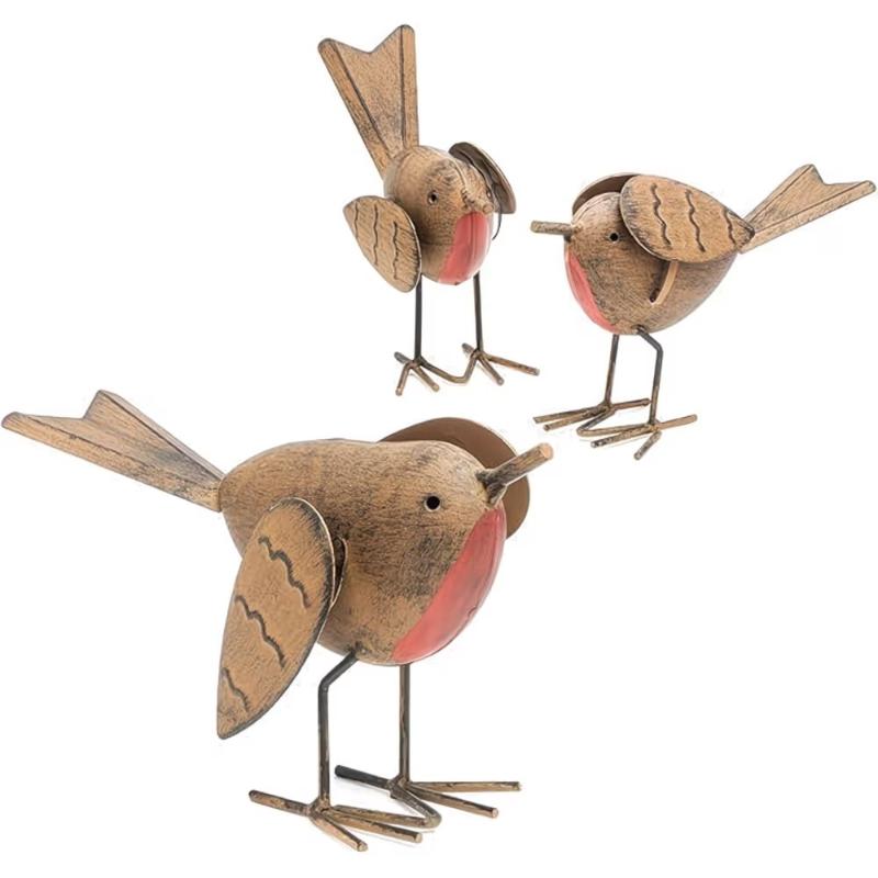 รูปปั้นนกเหล็ก 3 ชิ้น ของตกแต่ - Vintage Collectible Ornaments บทวิจารณ์และราคา