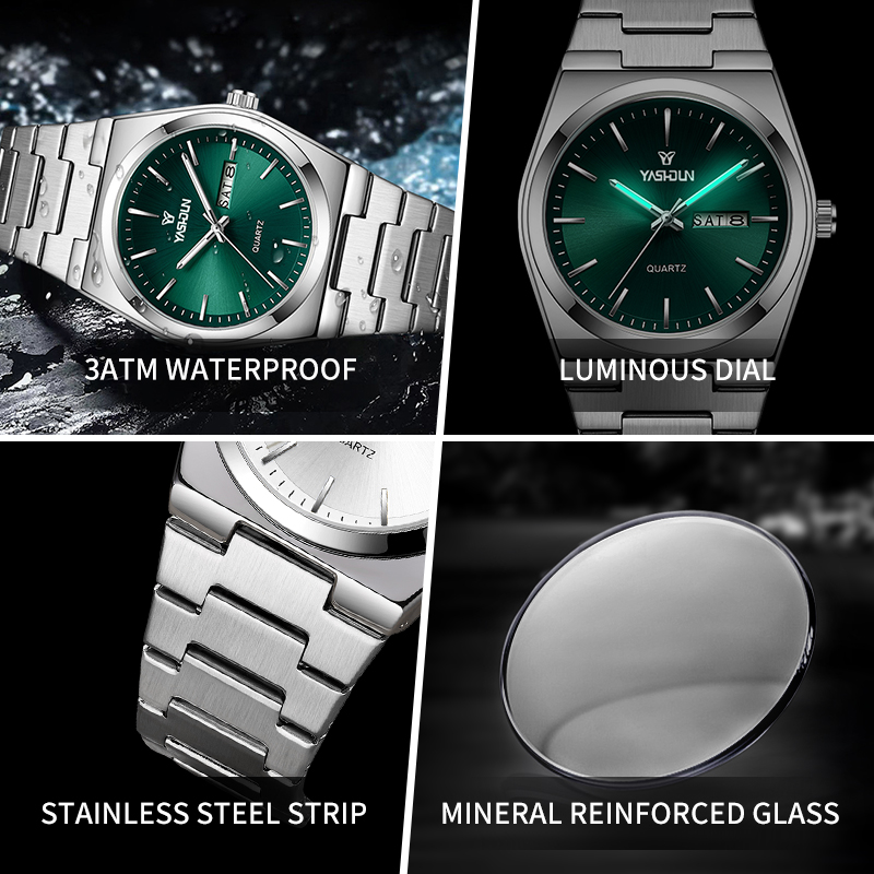 นาฬิกาควอตซ์สแตนเลสสตีลหรูหราแ - Vintage Collectible Watches บทวิจารณ์และราคา