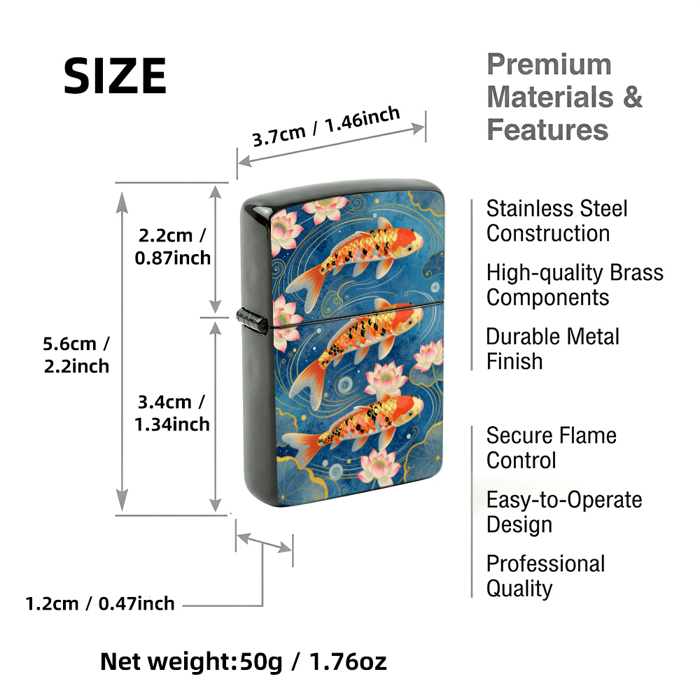 ไฟแช็คแบบฝาพับวินเทจ ลายปลาคาร - Vintage Collectible Lighters บทวิจารณ์และราคา