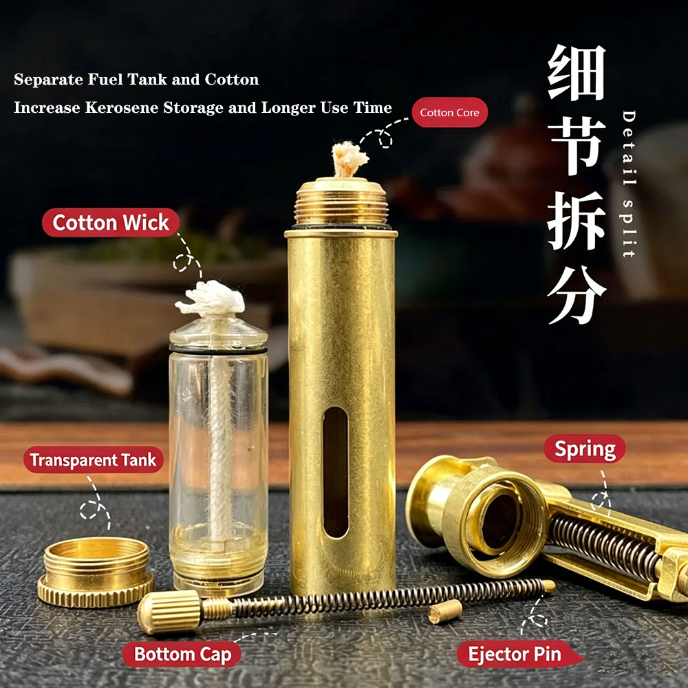 ไฟแช็กน้ำมันทองเหลืองวินเทจ กด - Vintage Collectible Lighters บทวิจารณ์และราคา