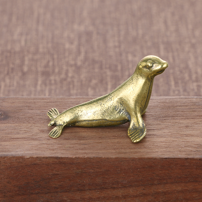 ซีลทองเหลืองตกแต่งโต๊ะสัตว์ทอง - Vintage Collectible Christmas Ornaments บทวิจารณ์และราคา